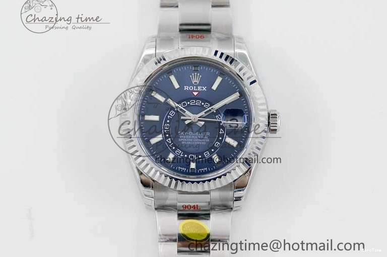MiroTime 1222 FashionForward Sky-Dweller 326934 904L SS Noob 1:1 Best Edition Blue Dial on SS Bracelet Asian 23J to 2402